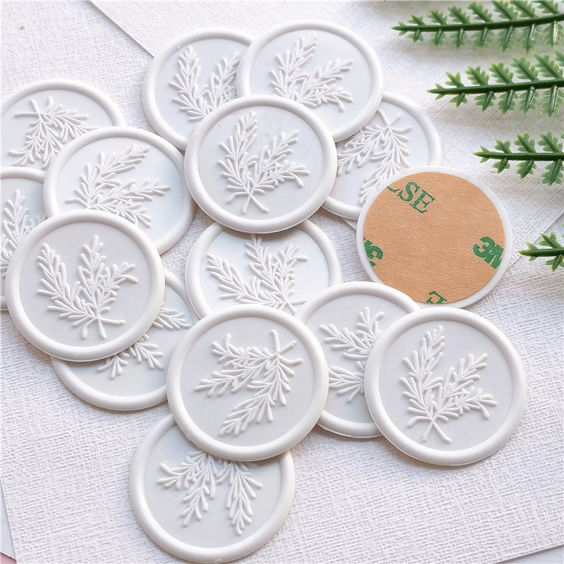 3D custom Self Adhesive Embossed Wax envelope Stamp Seal Sticker