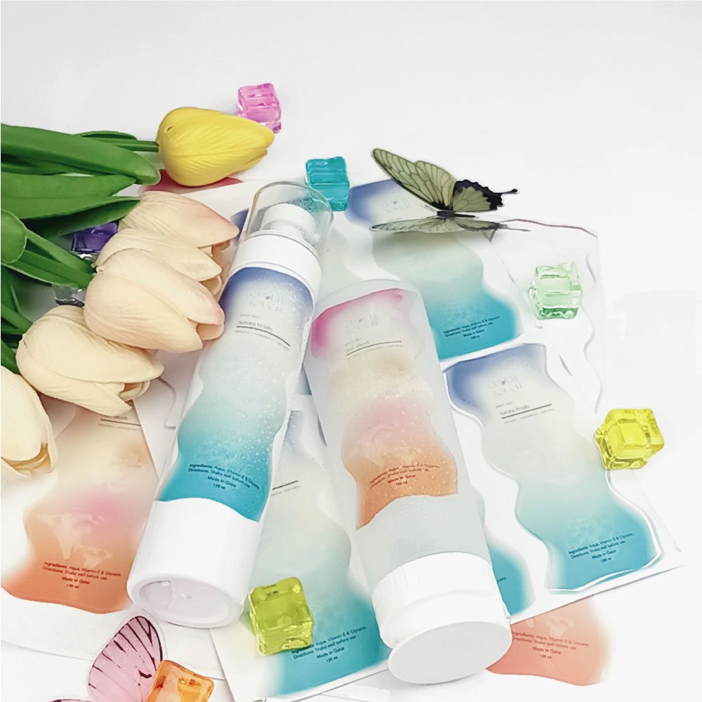 Custom Brand Round Waterproof Transparent Sticker Adhesive Vinyl Plastic Cup Sticker