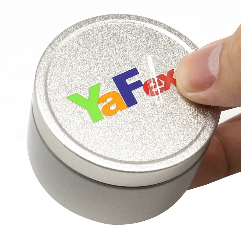 Customize Adhesive Vinyl Logo UV Sticker Brand Name D Metal Transfer Label For Glass