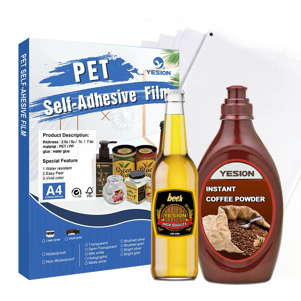 2023 Label Inkjet & Laser Waterproof Milk White PET Sticker Paper PET Vinyl Sticker Paper A4