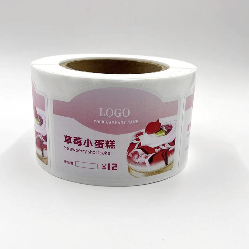 Custom Adhesive Logo Sticker for Food Cake for Baking Box Packaging Labels