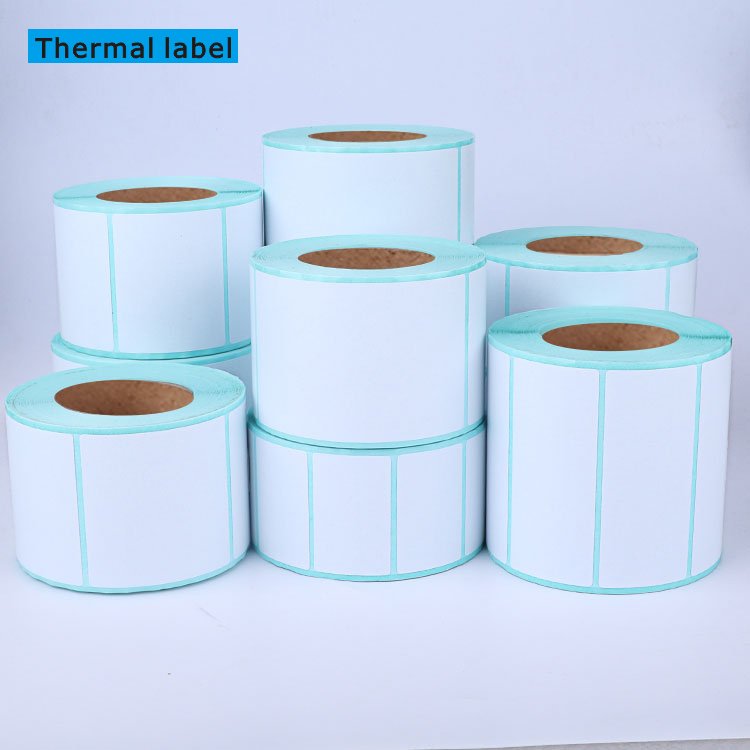 wholesale Blank White Thermal Barcode Self Adhesive Label Sticker Direct Thermal Paper Roll 75x120mm Stickers
