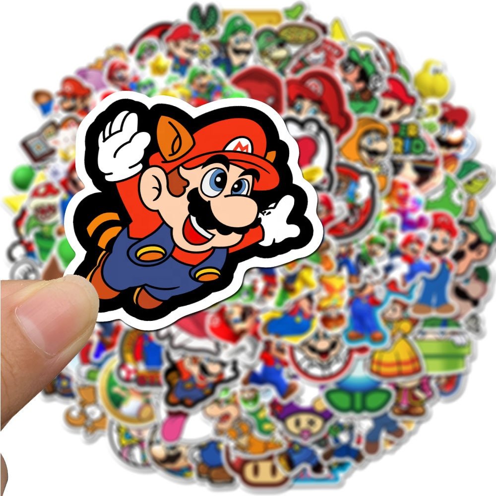 100Pcs Cute Mario brothers Game Graffiti Sticker Vinyl For Skateboard Suitcase Luggage Laptop Bottle Die Cut Kawaii Stickers