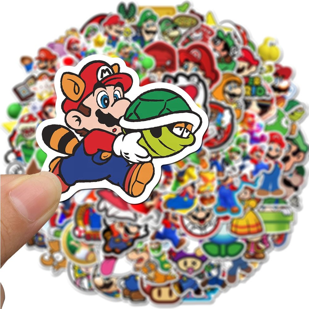 100Pcs Cute Mario brothers Game Graffiti Sticker Vinyl For Skateboard Suitcase Luggage Laptop Bottle Die Cut Kawaii Stickers