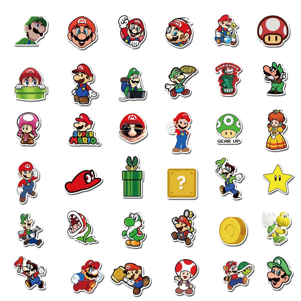 100Pcs Cute Mario brothers Game Graffiti Sticker Vinyl For Skateboard Suitcase Luggage Laptop Bottle Die Cut Kawaii Stickers