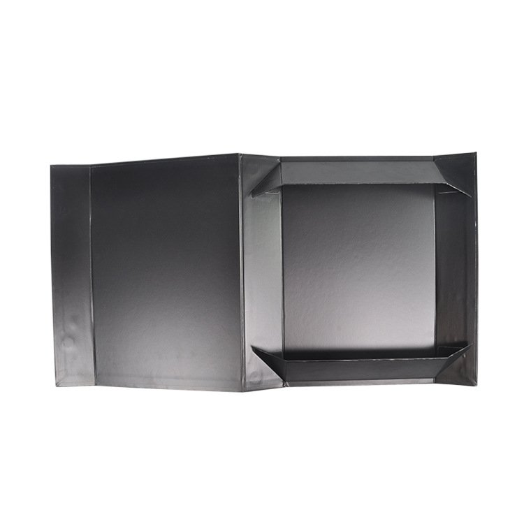 Wholesale Custom Luxury Black Book Shaped Rigid Cardboard Foldable Clamshell Magnetic Gift Packaging Box