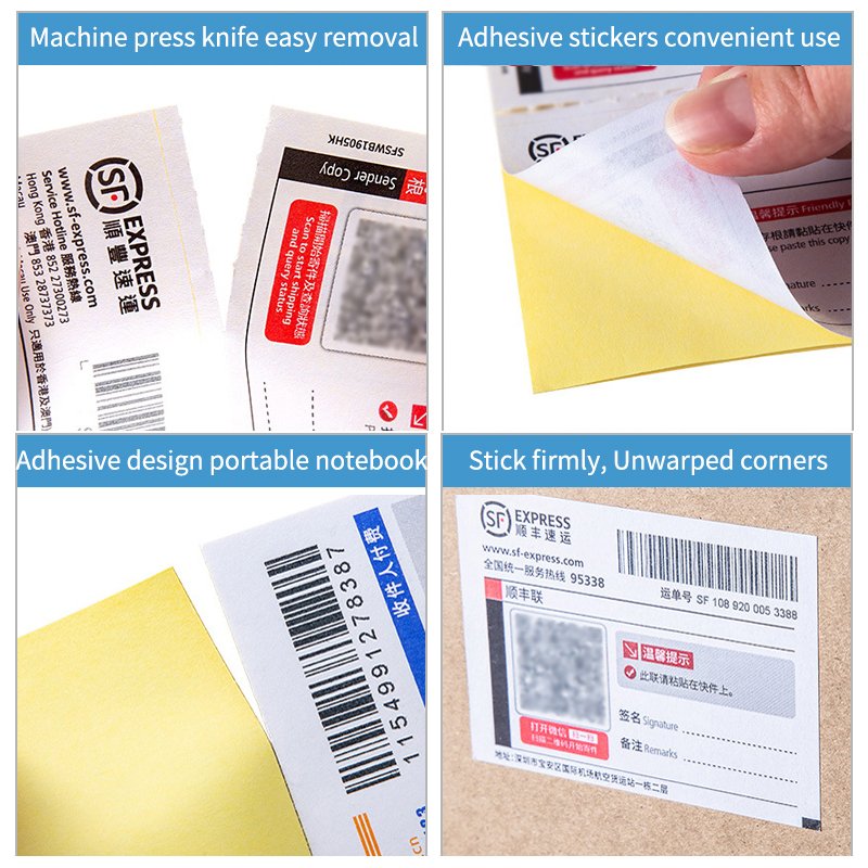 Custom Writing Adhesive Portable Consignment Note Variable Barcode Printing Express Waybill Logistics Scan Code Delivery Note