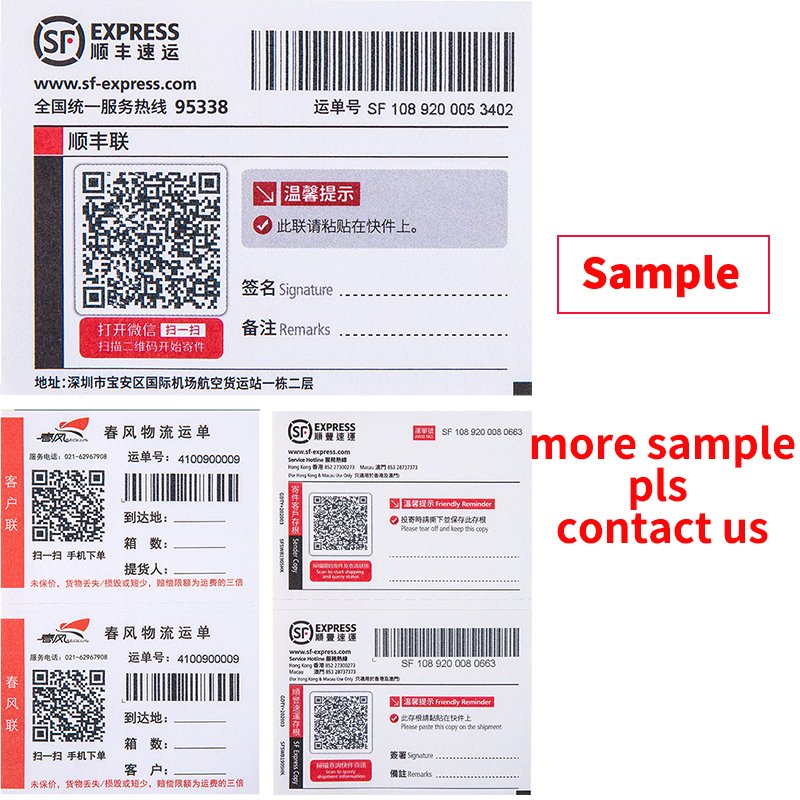Custom Writing Adhesive Portable Consignment Note Variable Barcode Printing Express Waybill Logistics Scan Code Delivery Note