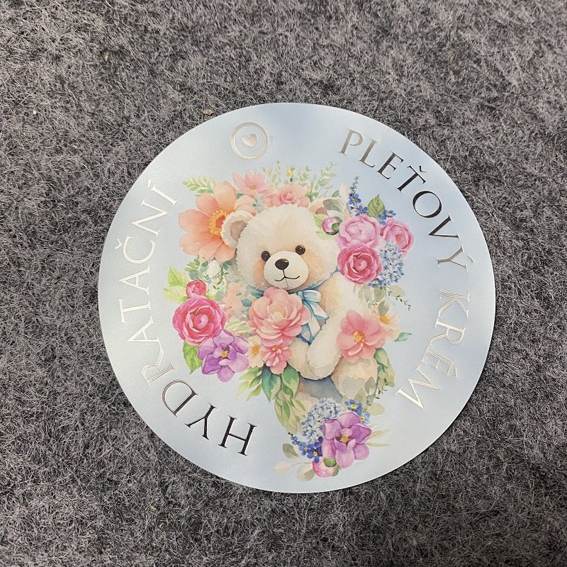 Custom Color Printing Waterproof Adhesive Label Die Cut Silver Hot Stamping Vinyl Sticker Roll