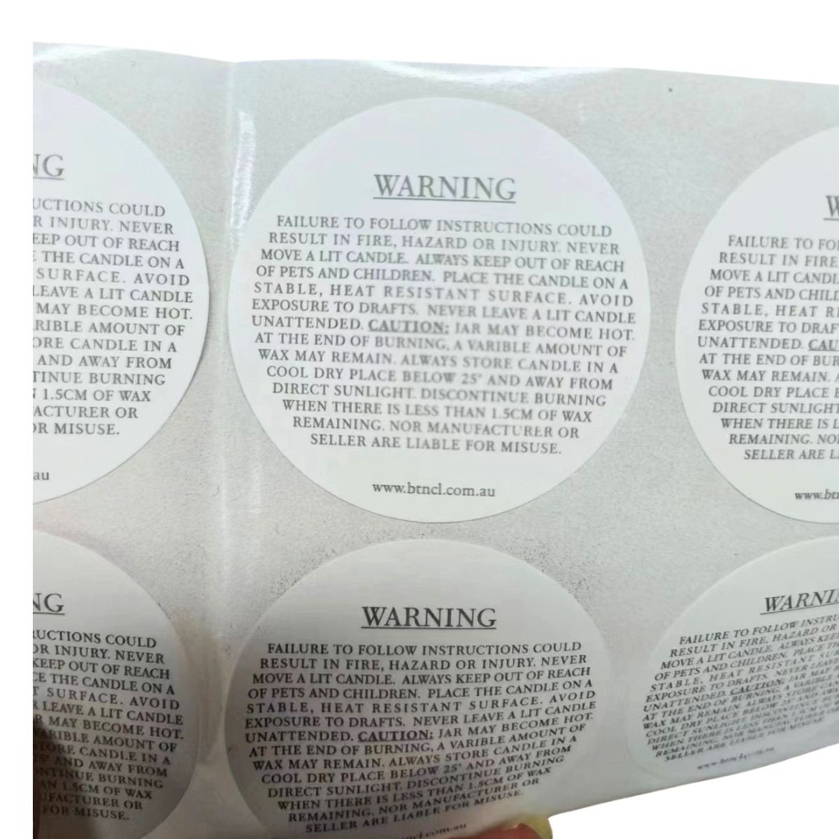 Speed Printing 1 Piece Custom Printing Round Warning Label Sticker with funny texts