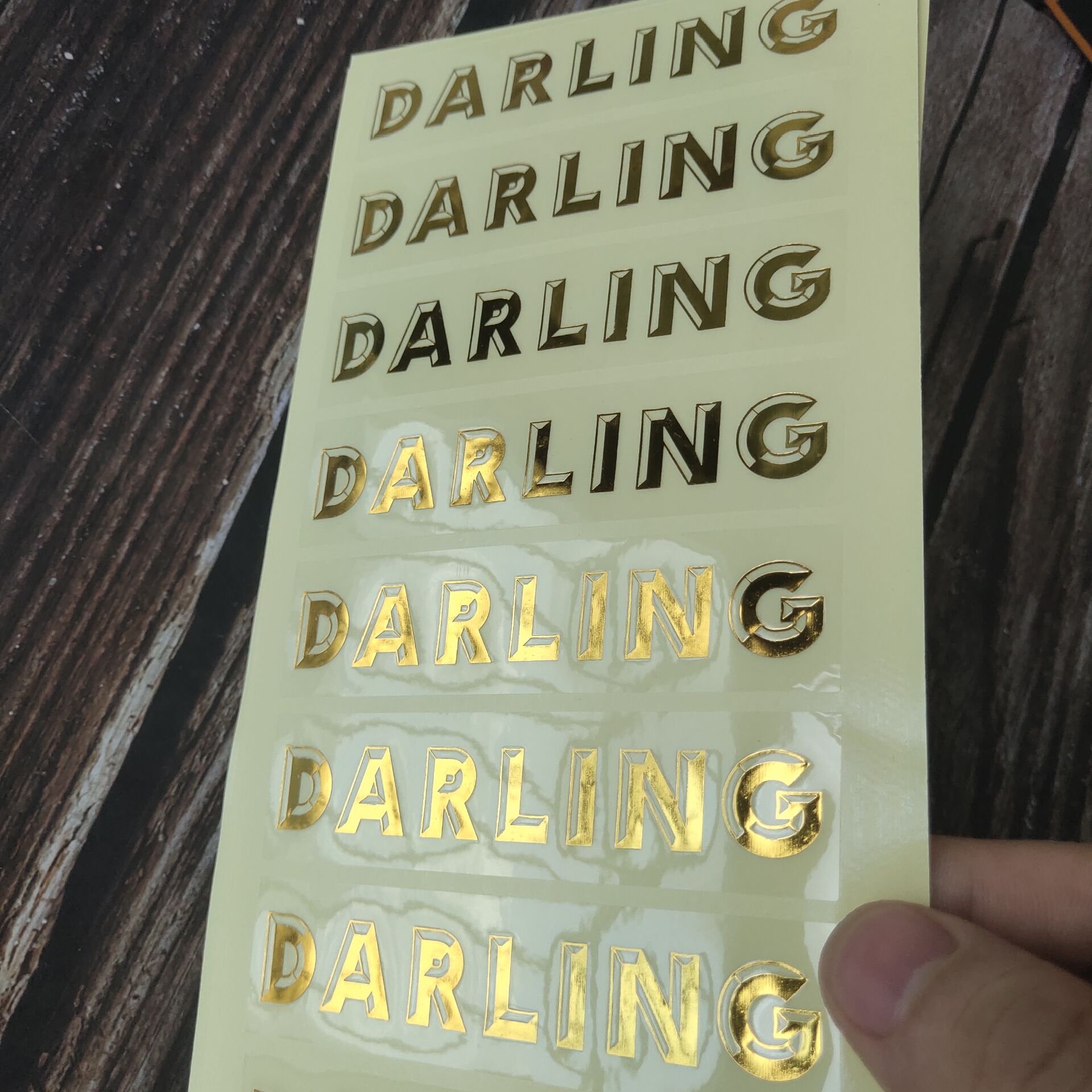Self Adhesive Customized Printing Clear Gold Foil Stickers Transparent Logo Label