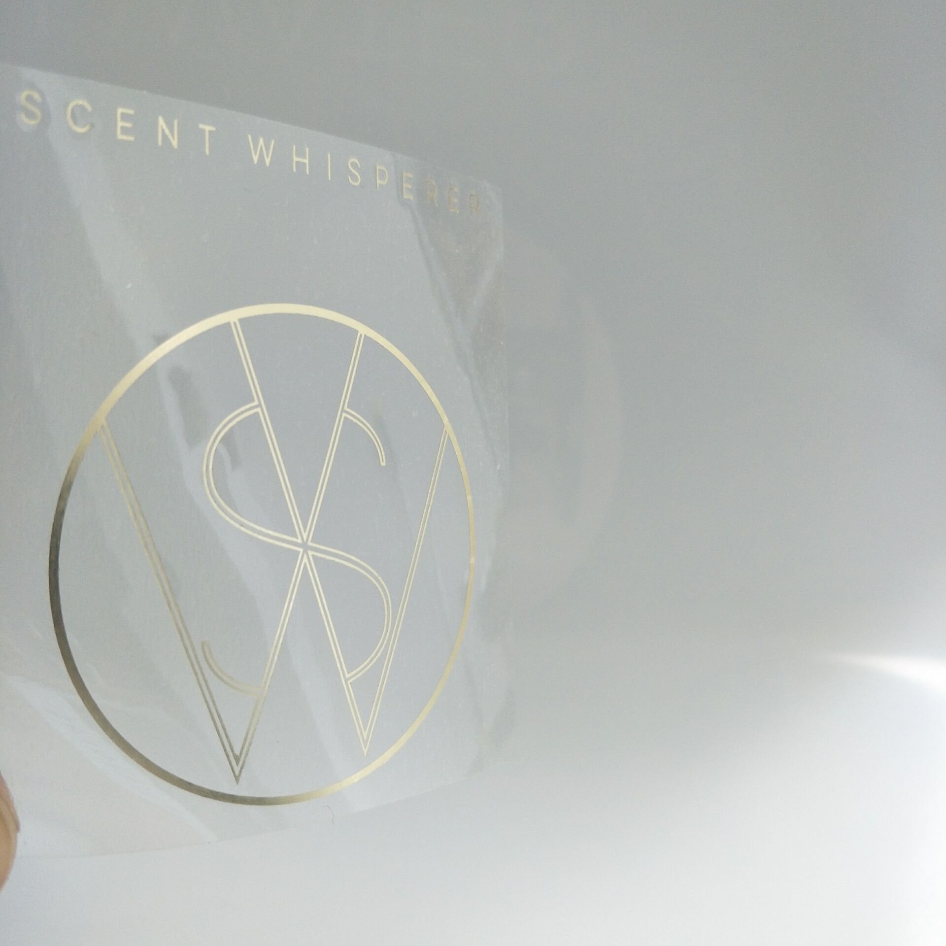 Self Adhesive Customized Printing Clear Gold Foil Stickers Transparent Logo Label