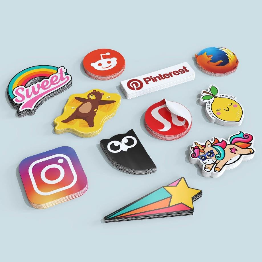 Square Making Adhesive Logo Design Die Cut Sticker Waterproof PVC Vinyl Custom Stickers
