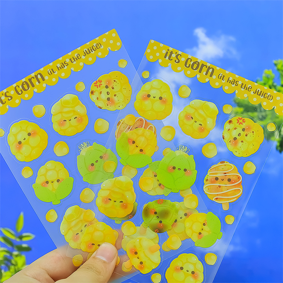 High Quality Customized Sticker Set Logo A4 A5 A6 Waterproof Transparent Vinyl Kiss Cut Sticker Paper Customized