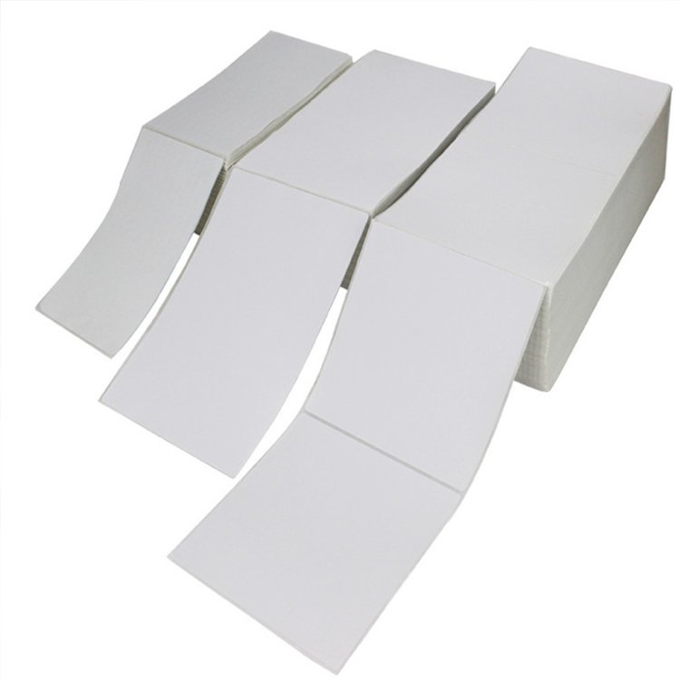 Clear delivery fanfold thermal label 4x6 thermal printer label shipping sticker 10X15 adhesive waybill sticker a6 shipping label