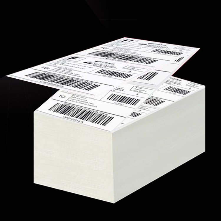 Clear delivery fanfold thermal label 4x6 thermal printer label shipping sticker 10X15 adhesive waybill sticker a6 shipping label