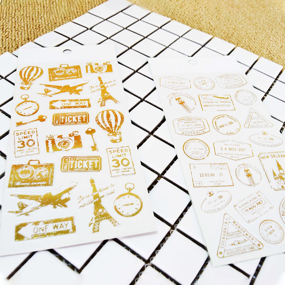 Custom Gold Foil Printing Budget Planner Agenda Saving Plan Daily Weekly Monthly Journal Decorative Plan Sticker