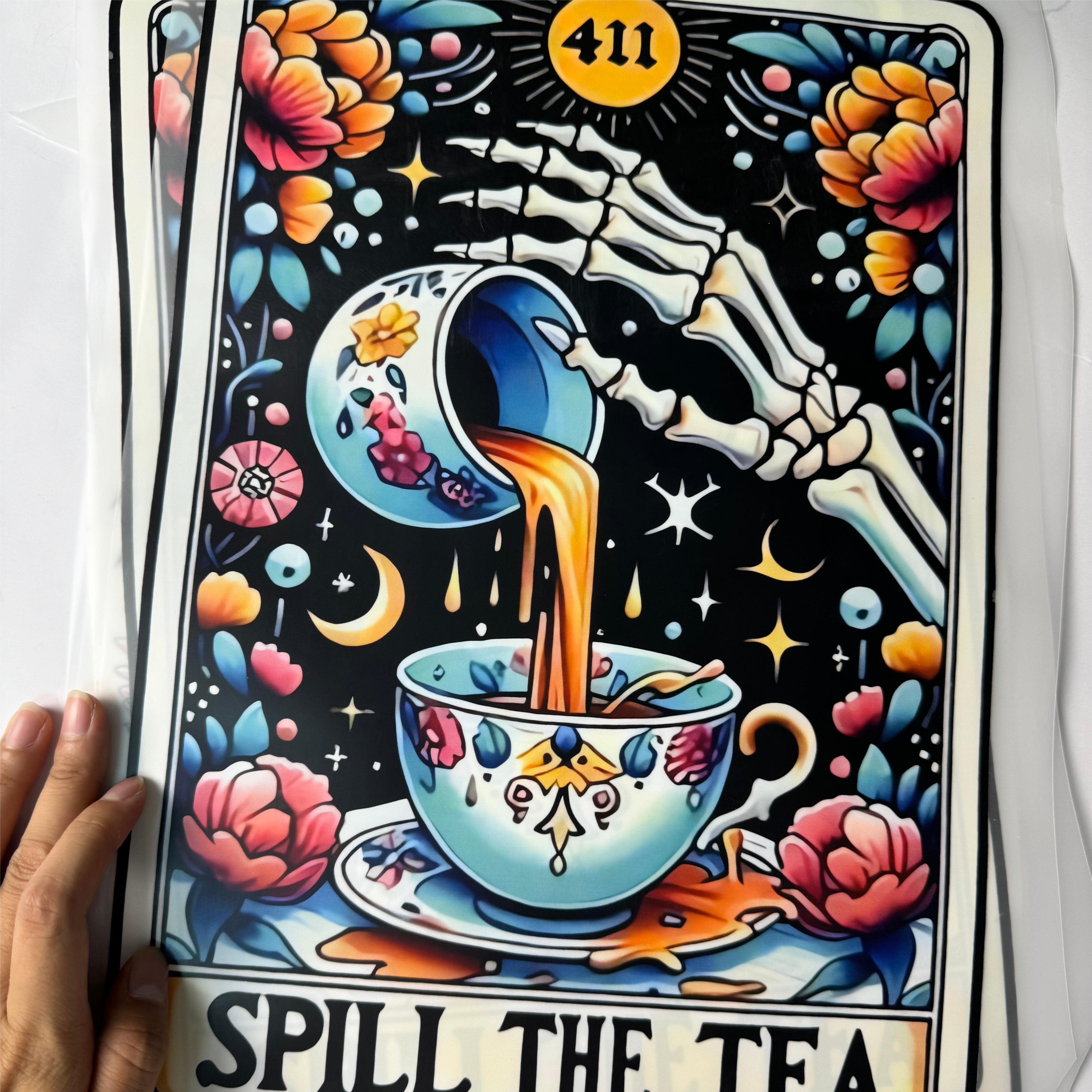 High Quality Custom Skull Design Heat Transfer Printing Ready-to-Press DTF Sticker for T-Shirts Jeans Canvas Bags