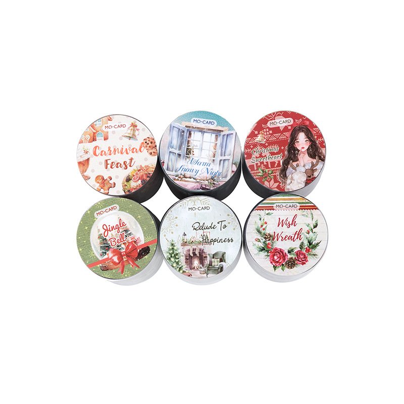 2M/Roll Matte PET Tape Christmas Island Series Christmas Theme Handbook DIY Material Decoration Loop Stickers