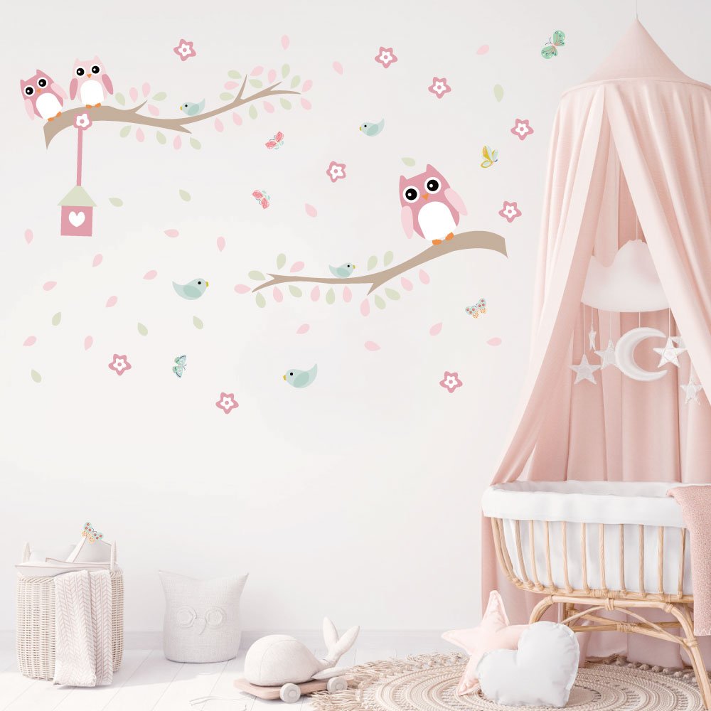 High quality cartoon bird wall sticker flower die cut wall stickers 3d home decoration wall stickers for home decor