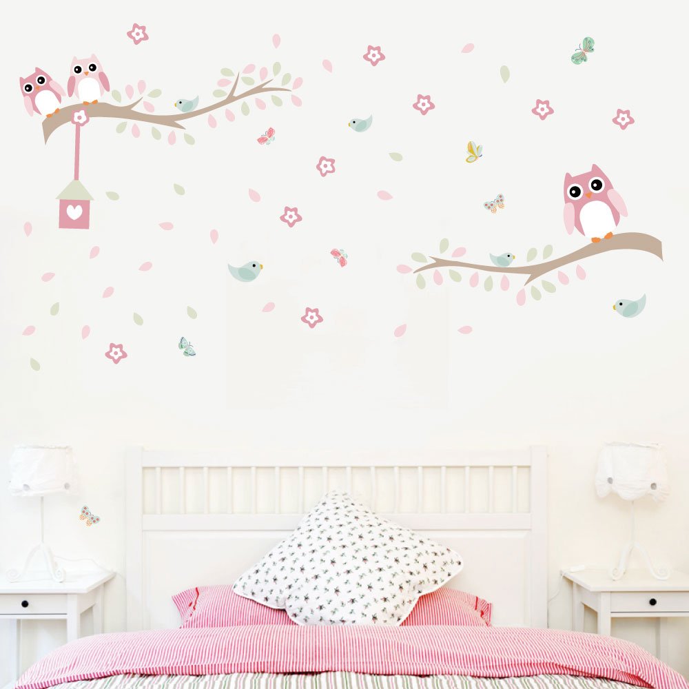 High quality cartoon bird wall sticker flower die cut wall stickers 3d home decoration wall stickers for home decor