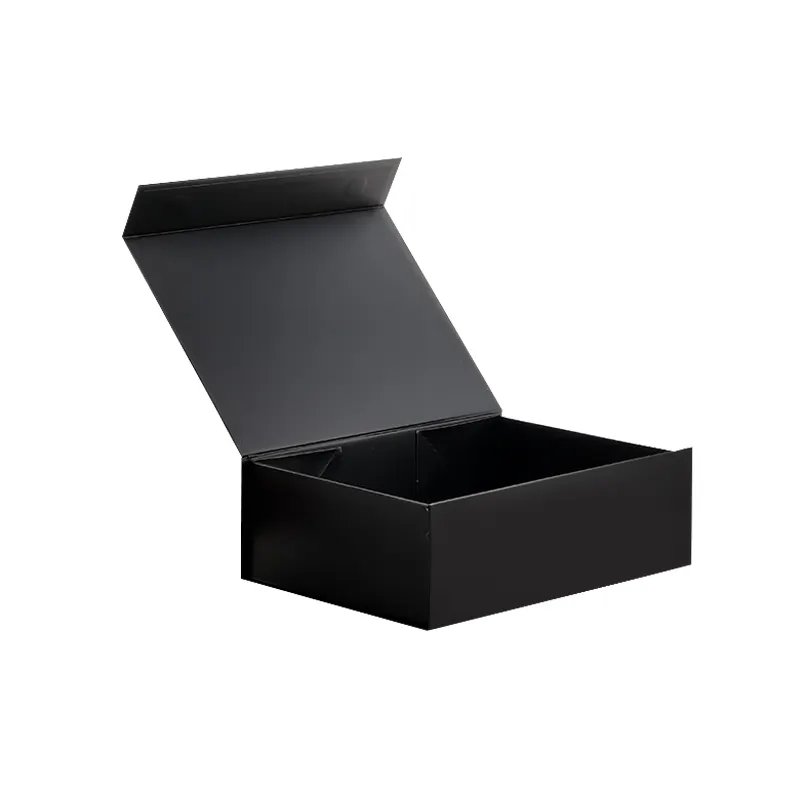 Luxury magnetic box lid closure black cardboard gift box with magnetic closure lid men accessories set grey board pac
