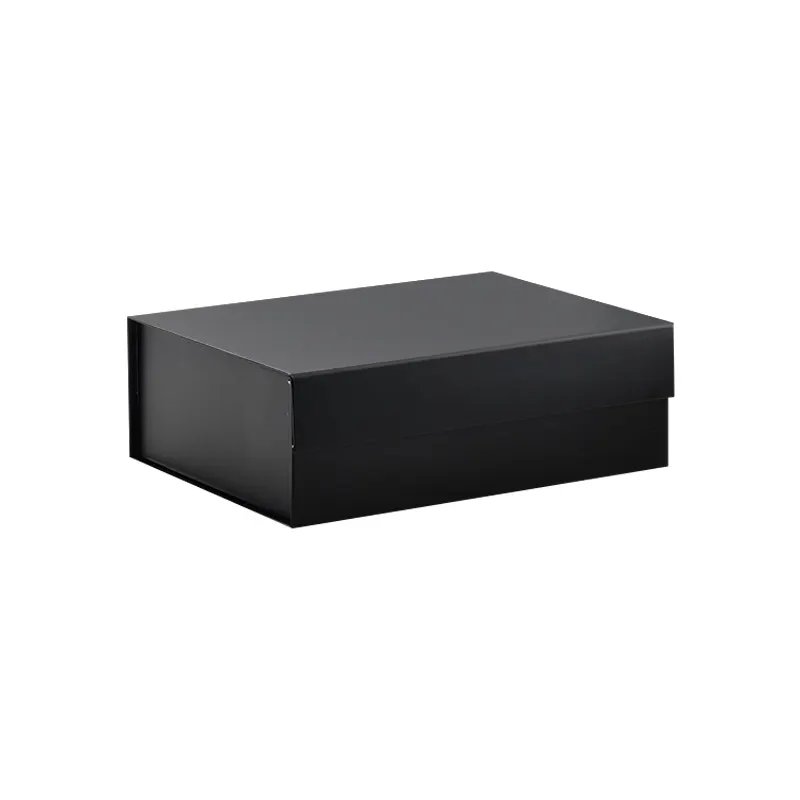 Luxury magnetic box lid closure black cardboard gift box with magnetic closure lid men accessories set grey board pac