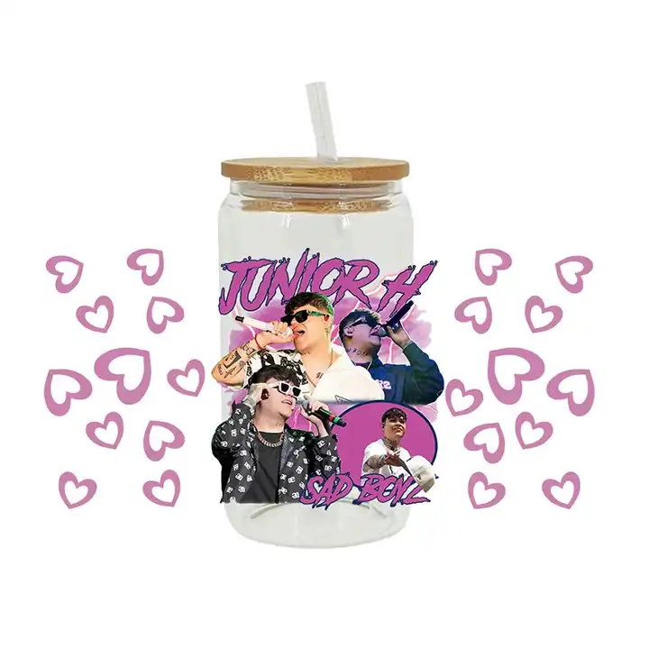 UV DTF Cup Wrap Transfers Junior H Wraps Sad Boy UVDTF Decals Waterproof Stickers For 16oz Libbey Glasses Cup Can