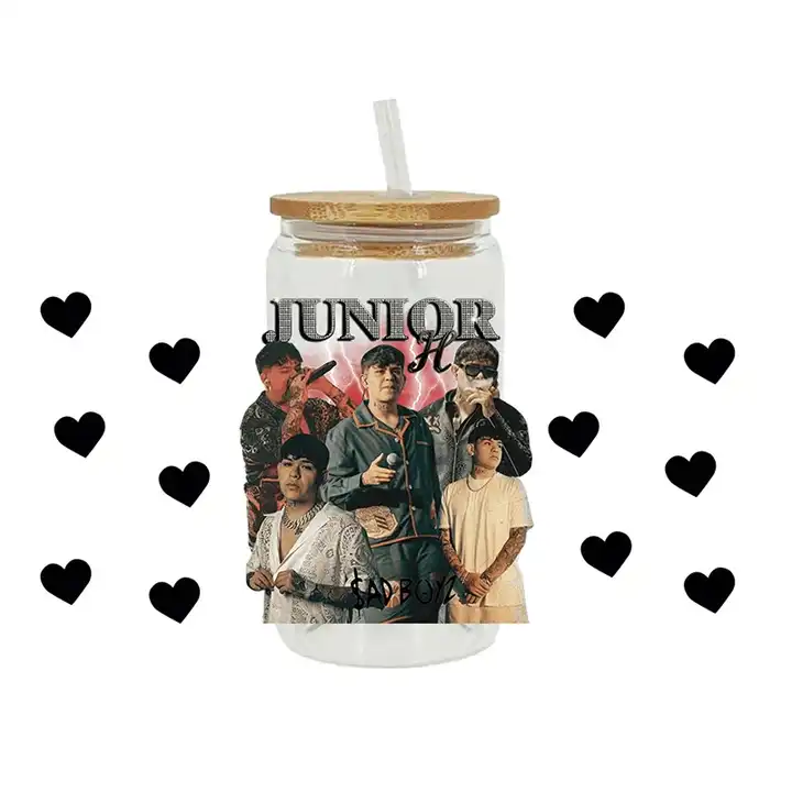 UV DTF Cup Wrap Transfers Junior H Wraps Sad Boy UVDTF Decals Waterproof Stickers For 16oz Libbey Glasses Cup Can