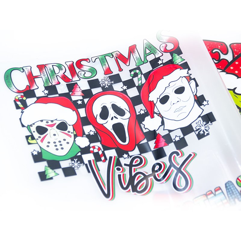 Wholesale Custom Dtf Heat Transfer Vinyl Stickers Clothing Custom Screen Transfer Print Paper Christmas snow and ice Designs