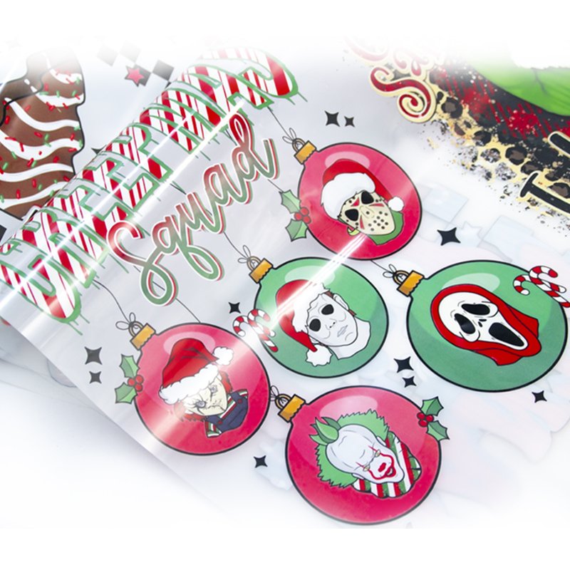 Wholesale Custom Dtf Heat Transfer Vinyl Stickers Clothing Custom Screen Transfer Print Paper Christmas snow and ice Designs