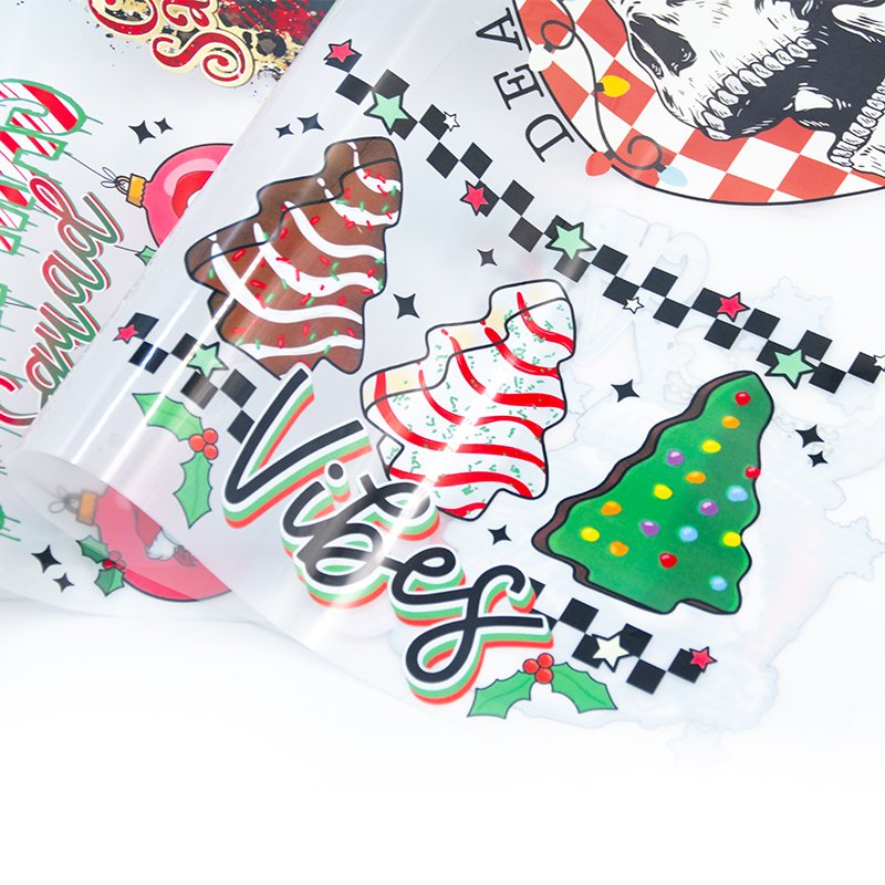 Wholesale Custom Dtf Heat Transfer Vinyl Stickers Clothing Custom Screen Transfer Print Paper Christmas snow and ice Designs