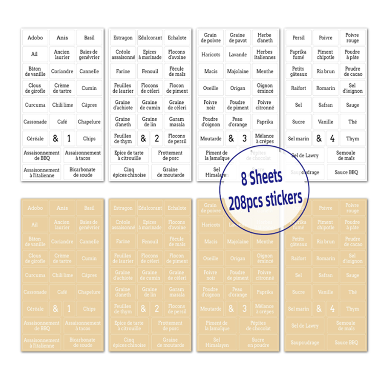 Free Design Factory Custom Print Waterproof jar bottle stickers kitchen pantry labels