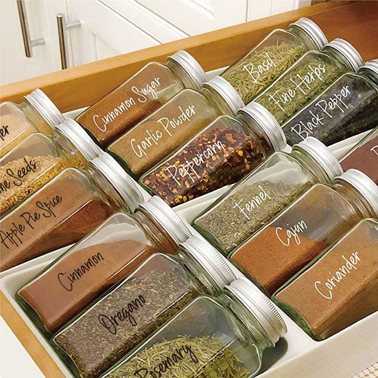 Free Design Factory Custom Print Waterproof jar bottle stickers kitchen pantry labels
