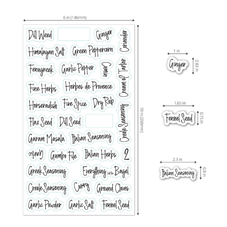 Free Design Factory Custom Print Waterproof jar bottle stickers kitchen pantry labels