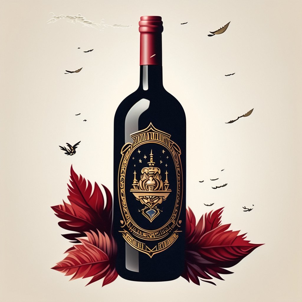 Custom Top Grade Red Wine Labels Self Adhesive Bottle Label Stickers With Gold Foil Stamping
