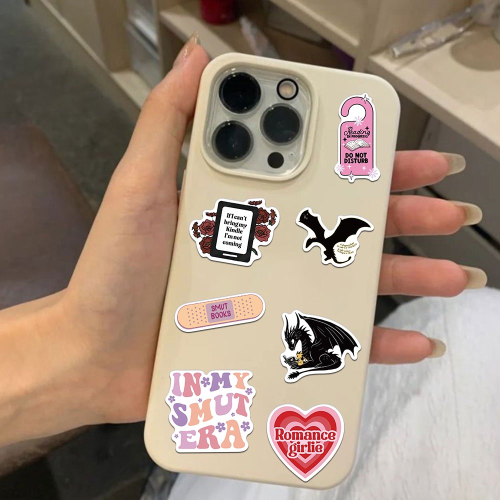 52pcs Die Cut Bookish Smutty Reading Graffiti Stickers Diy Decorative Phone Case Diary Scrapbook Waterproof Stickers Wholesale
