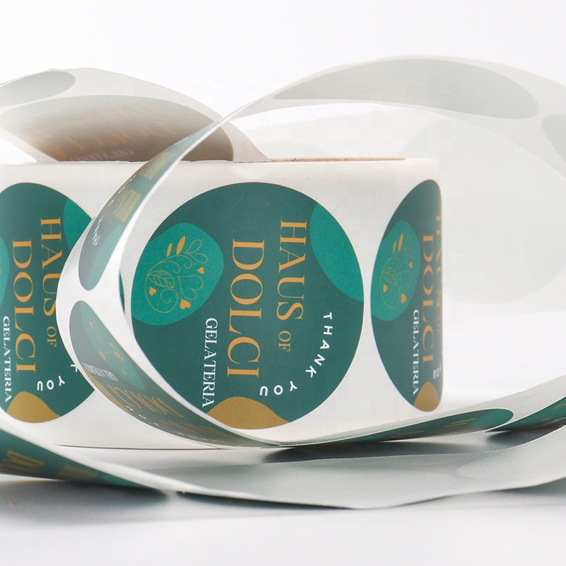 Custom printing 2 inch round thank you label circular plastic sticker label for bottle glass