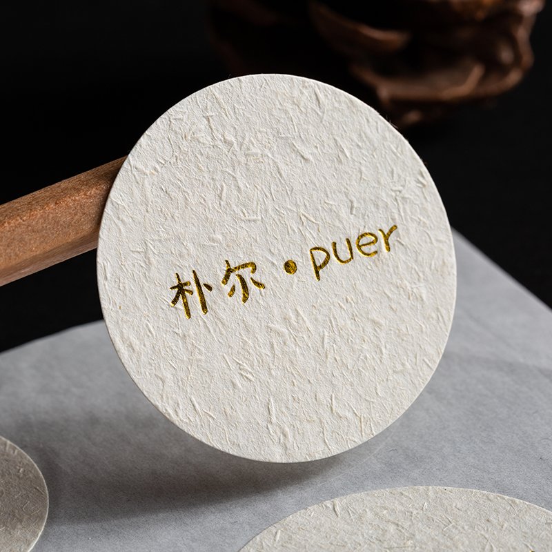 Factory direct custom label texture paper gold foil embossed stickers custom