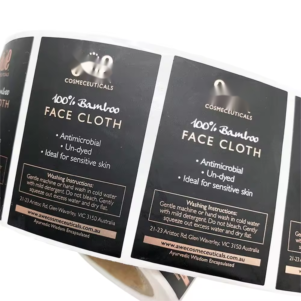 Custom Design Perfume Bottle Cosmetic Jar Packaging Labels Stickers Printing