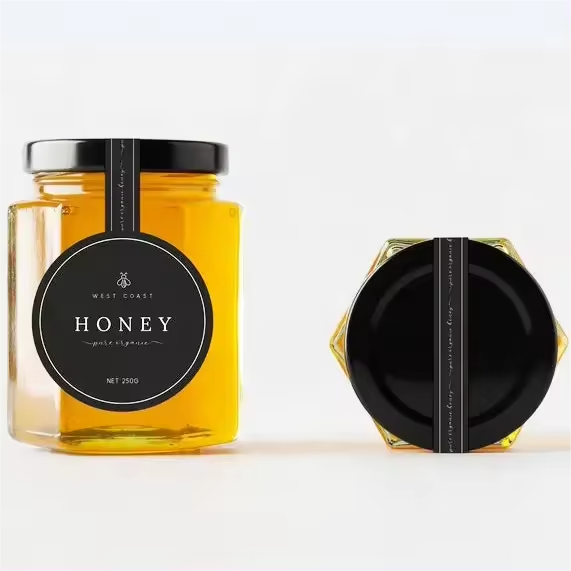 Custom Printed Roll Logo Glossy Lamination Adhesive Glass Bottle Stickers Cookies Jam Honey Jar Labels