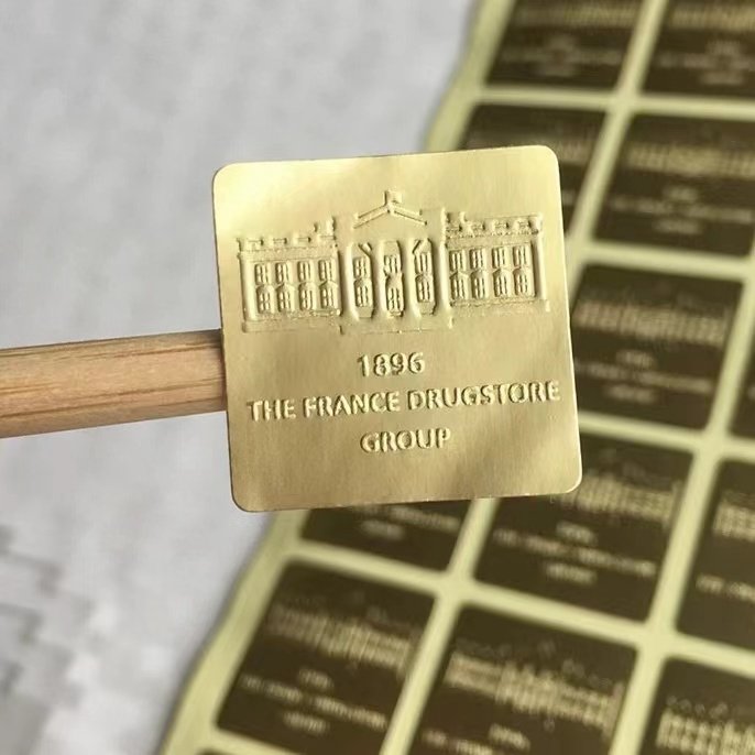 Rose Gold Foil 30mm Round Embossed Label Embossed Sticker Printing