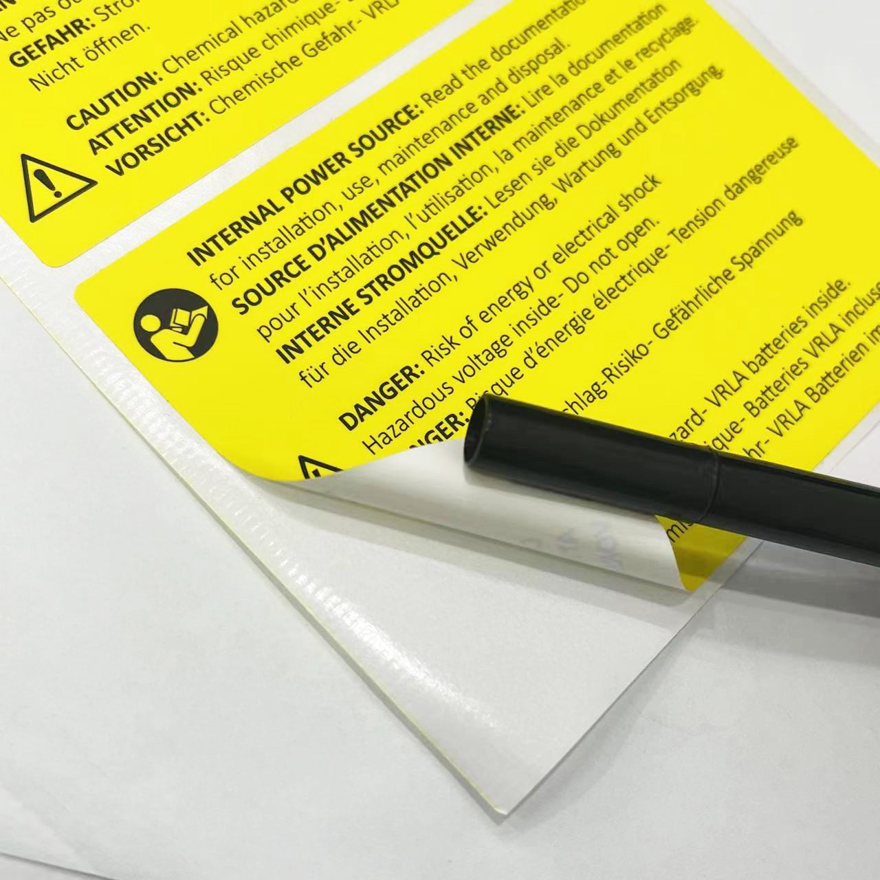 Square Stickers Custom Traffolyte Label Machine Stickers Hazard Safety Sign Stickers for Electric