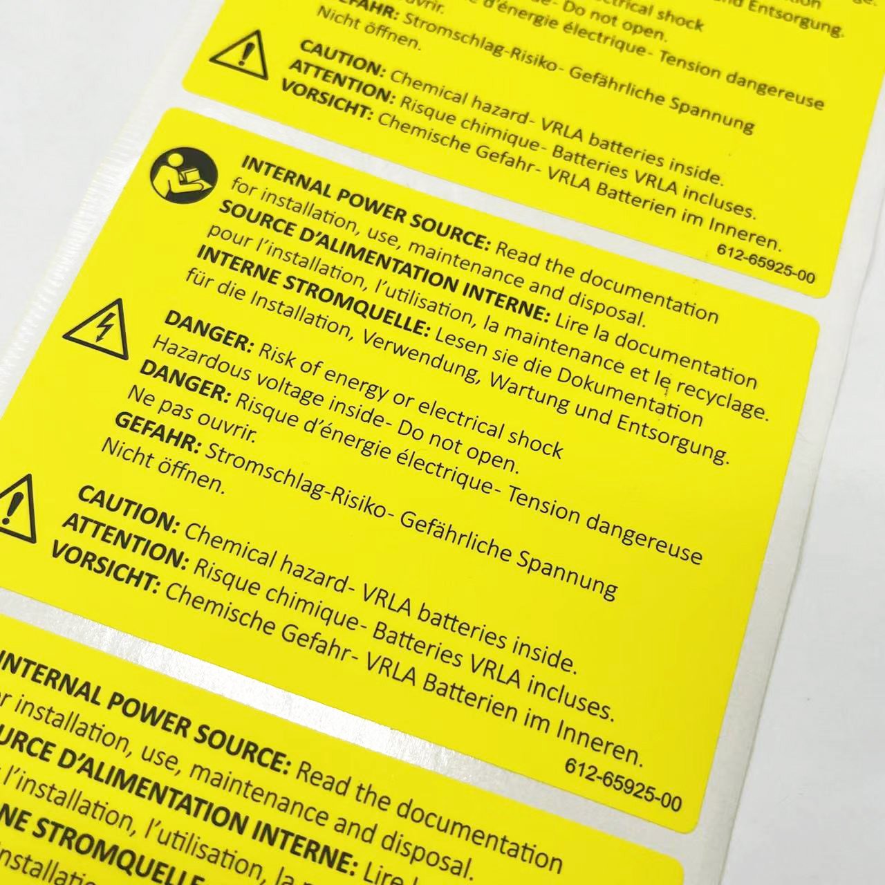 Square Stickers Custom Traffolyte Label Machine Stickers Hazard Safety Sign Stickers for Electric