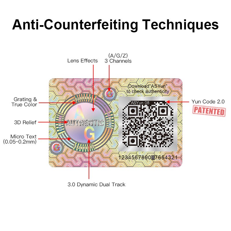 Custom Hologram Sticker Printing 3D Anti-counterfeit Hologram Sticker with QR Code Security Label