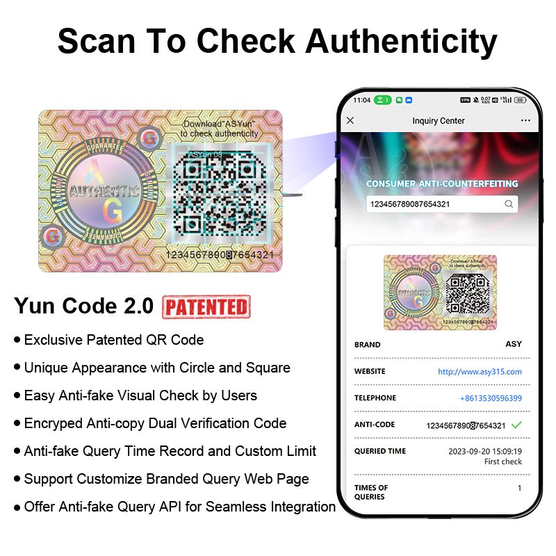 Custom Hologram Sticker Printing 3D Anti-counterfeit Hologram Sticker with QR Code Security Label