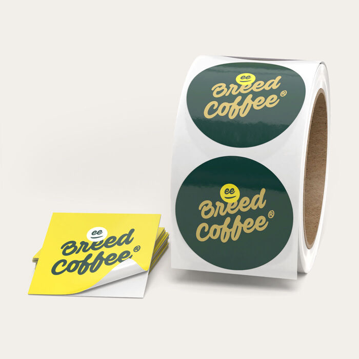 Logo Printed Circle Sticker Waterproof Custom Round Private Label Roll For Restaurant