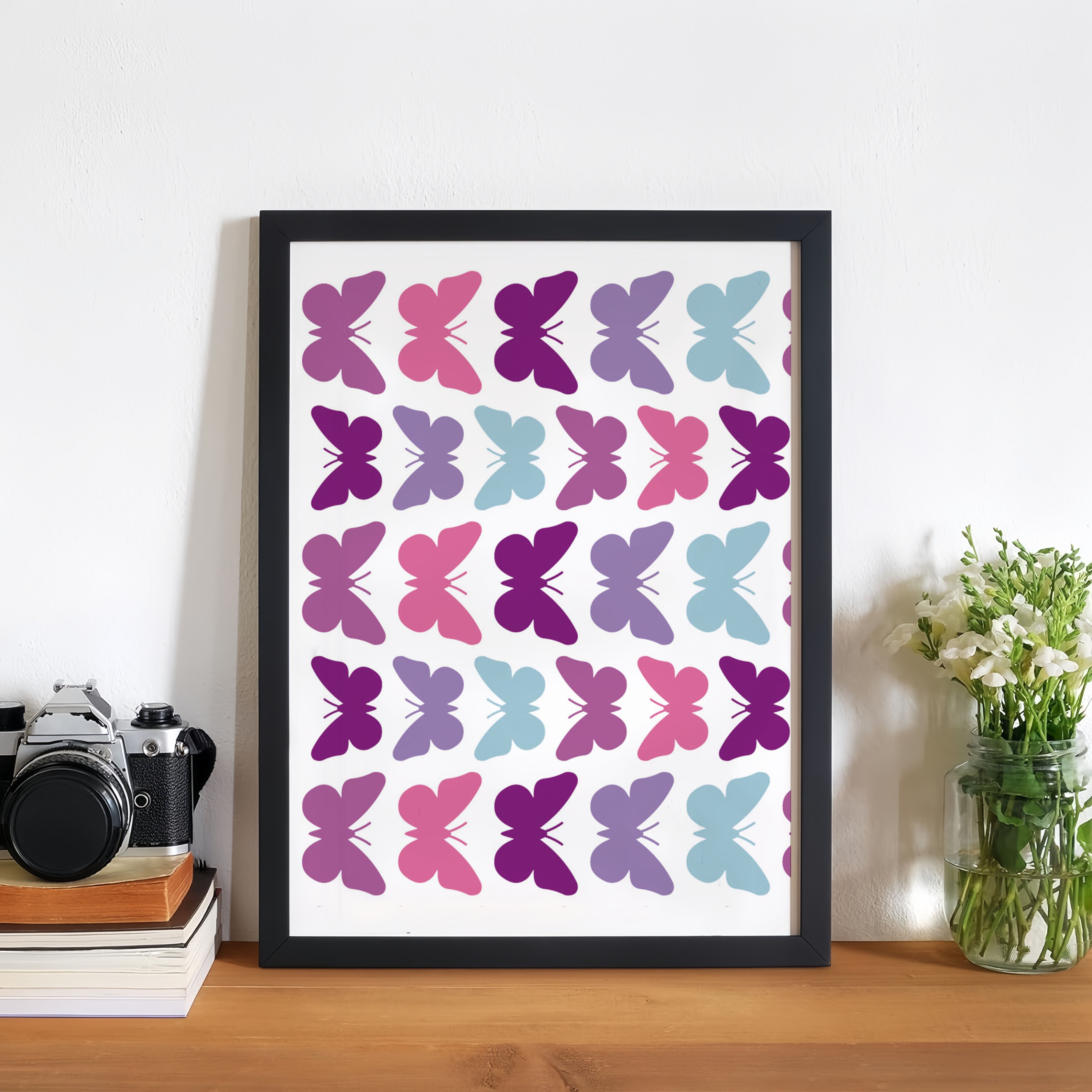 Uv Dtf Cup Wrap 16 Oz Transfer Stickers Wood Crafts For Glass - 8 Sheets Butterflies Little Flowers Waterproof Uvdtf Wraps