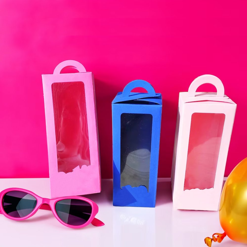 Hot Sale Exquisite Empty Box White Paper Packaging Boxes With Clear Window For Dolls
