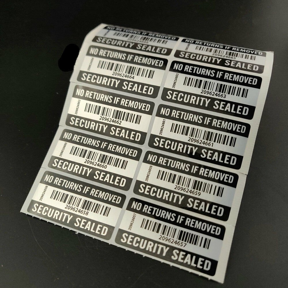 Customized High Quality Label Sticker Serial Number Barcode QR Code Self Adhesive Label